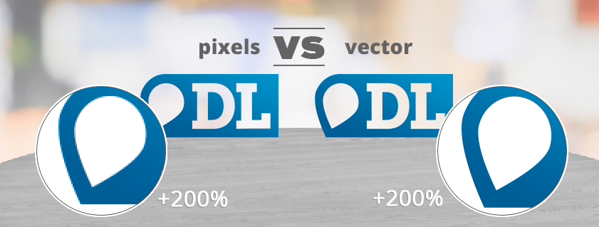 Pixels en vector logo